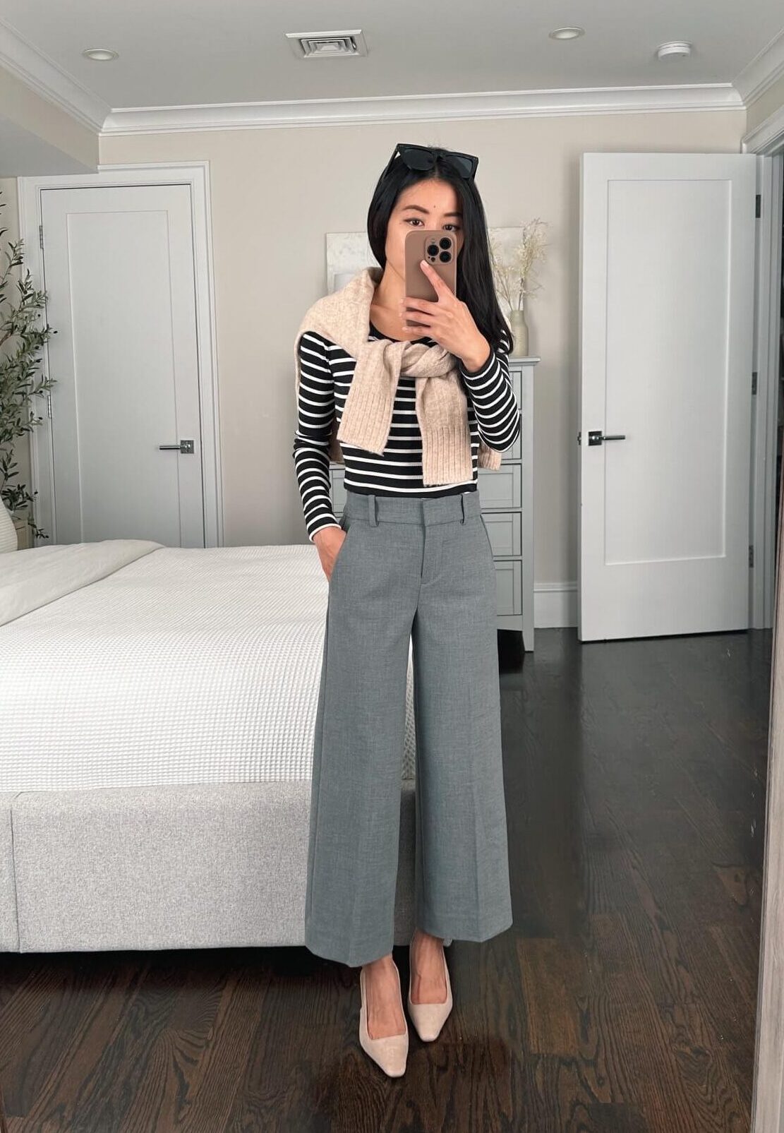 J.Crew wide leg pants fall winter work outfit petite