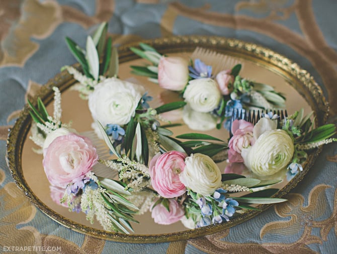 wedding floral hair combs