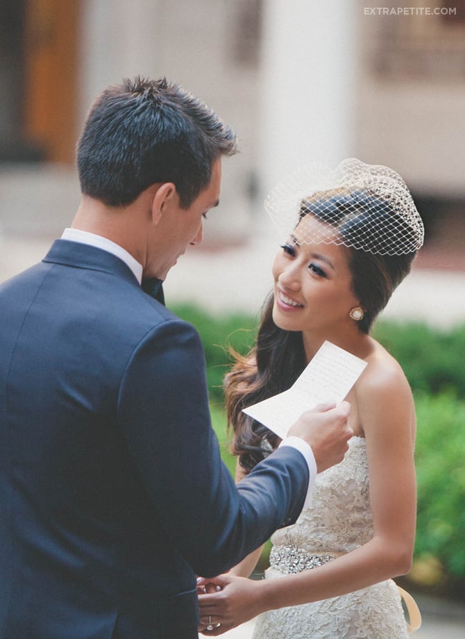 boston library courtyard wedding vows