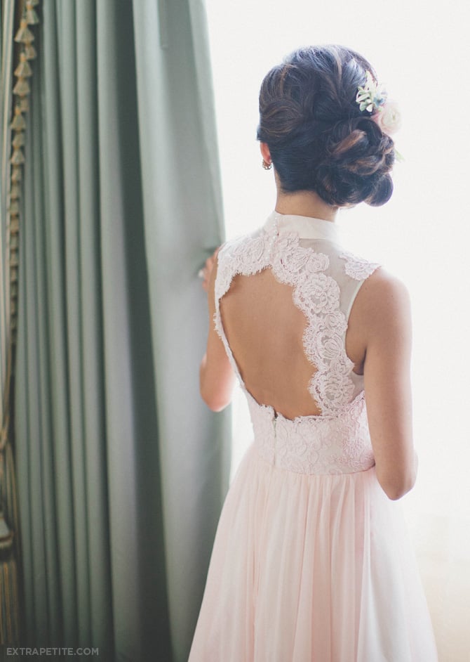 wedding hair braided side bun updo