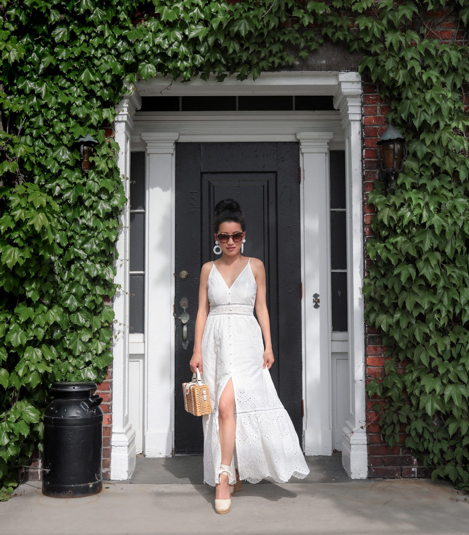 summer white eyelet lace maxi skirt dress for petites