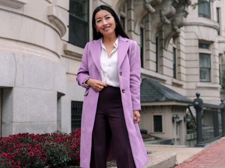 ann taylor petite lilac purple coat