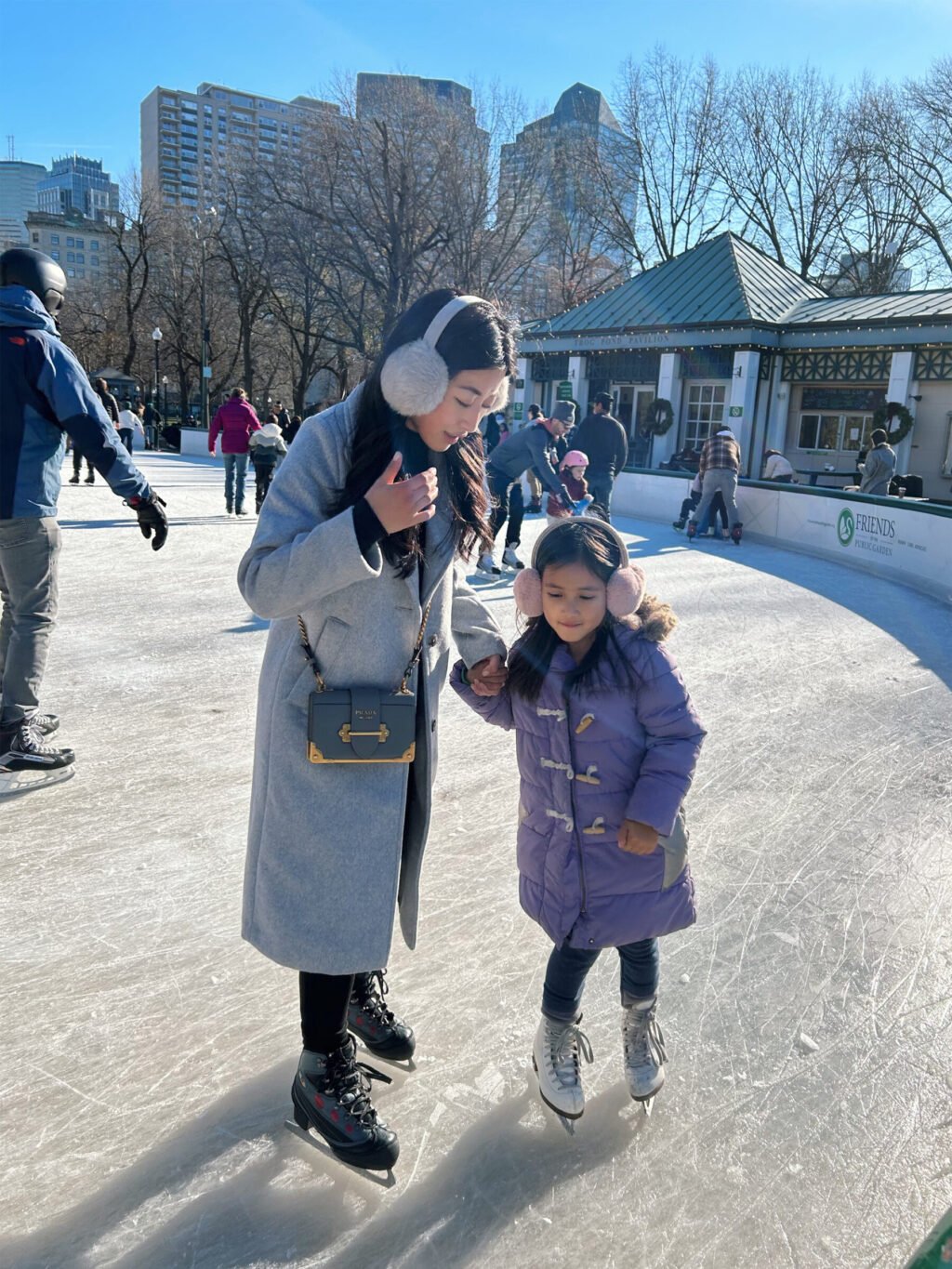 skating with kids family winter activity