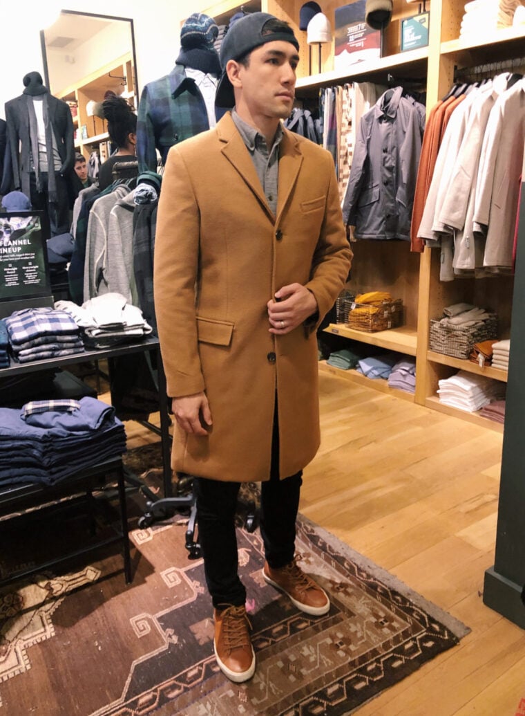 jcrew mens insulated topcoat camel coat review