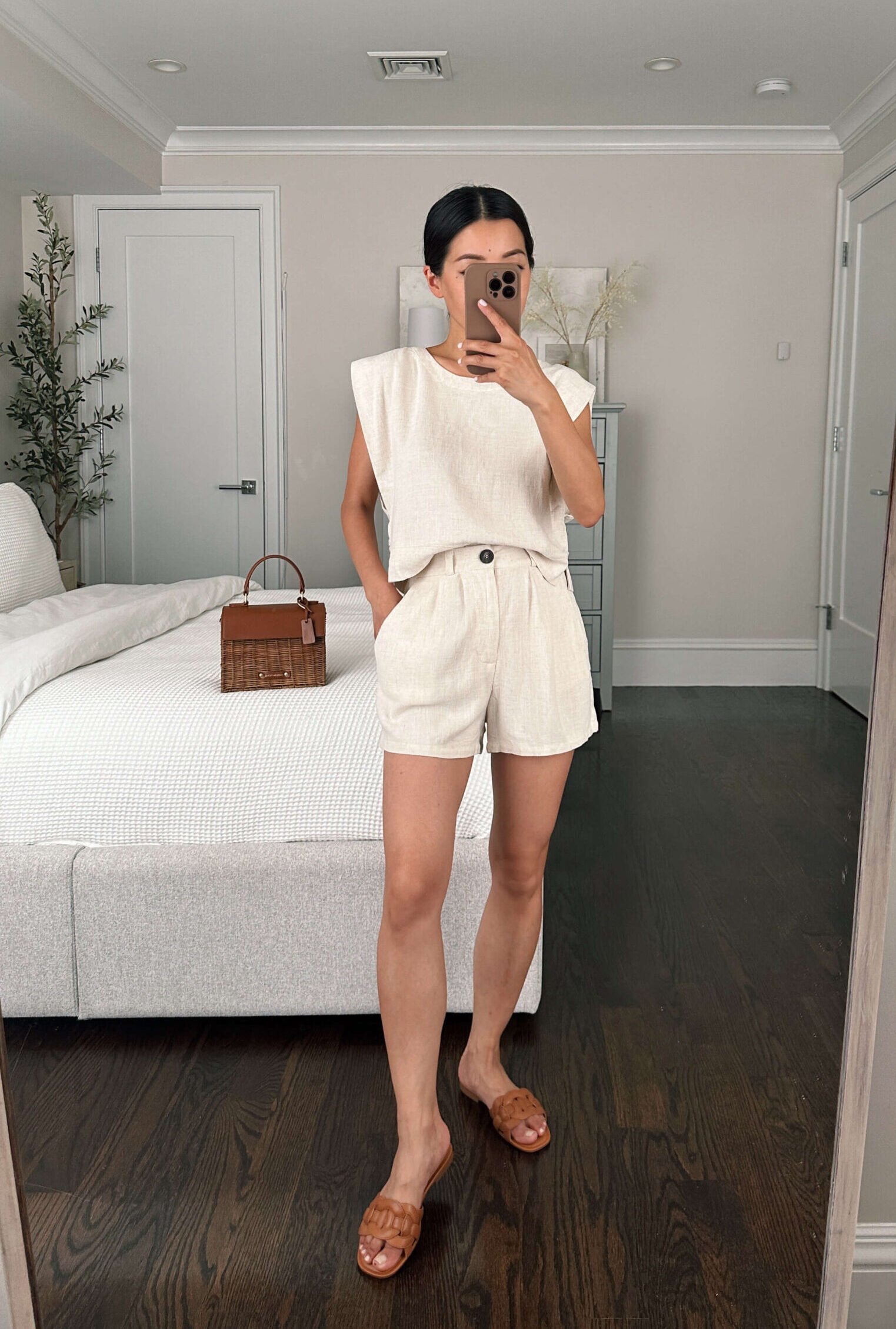 nordstrom bp sandals linen shorts set