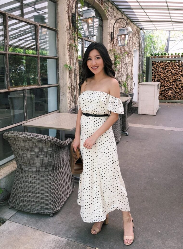 polka dot dress houston outfit petite fashion blogger