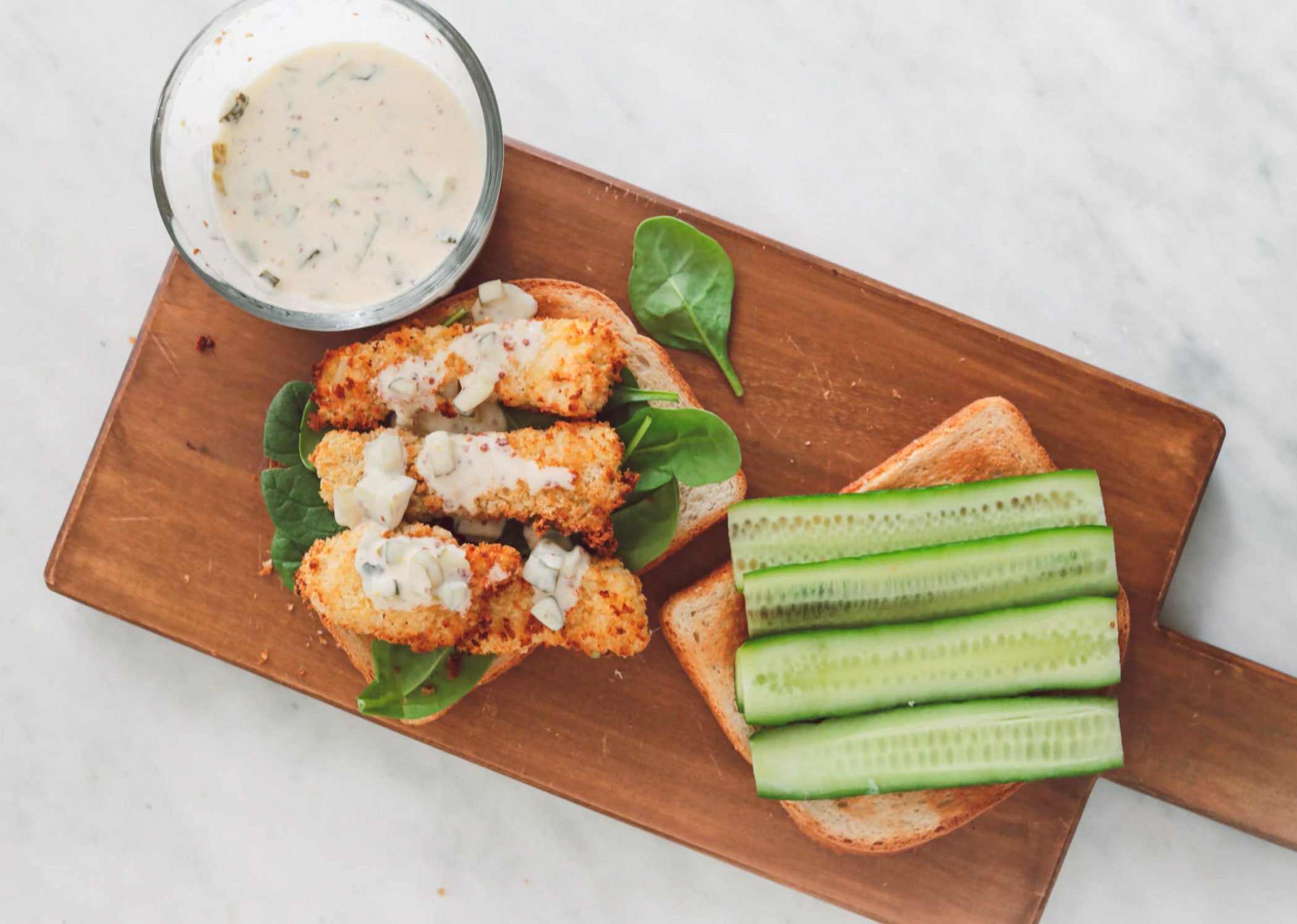 fish stick sandwich and easy tartar sauce recipe