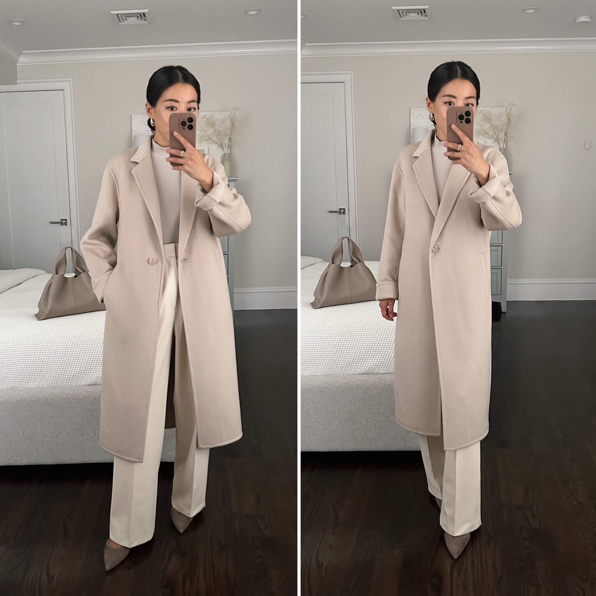 uniqlo double face cream wool coat petite review