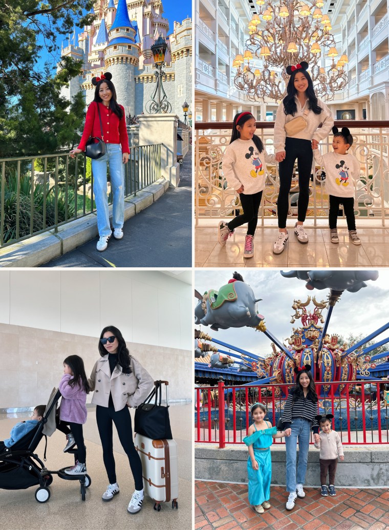 disney family trip travel mom outfits with kids